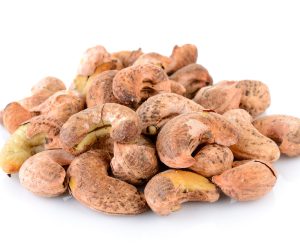 cashew nuts on white background